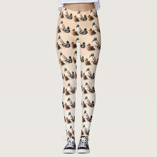 Mallard Ducks Bird Animal Leggings (Front)