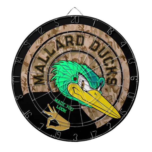 Mallard Ducks Custom Logo Dartboard (Front)
