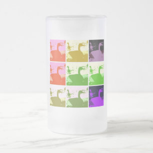 Mallard Ducks Frosted Glass Beer Mug