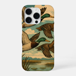 Mallard Ducks in Flight Wildlife Art iPhone 16 Pro Case