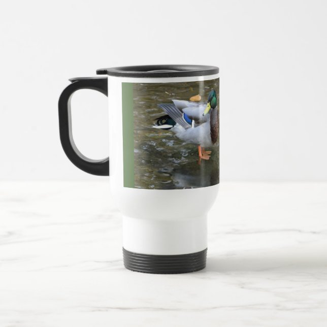 Mallard Ducks Pair Travel Mug (Left)