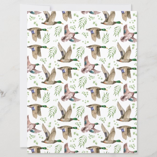 Mallard Ducks Scrapbook Paper (Front)