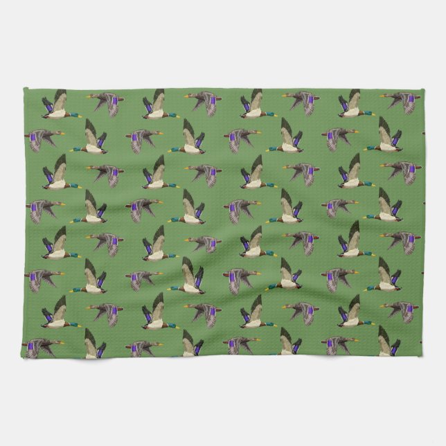 Mallard Ducks Trendy Tea Towel (Horizontal)