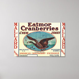 Mallard Eatmor Cranberries Brand Label Canvas Print