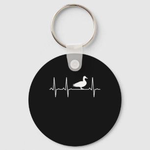 Mallard Heartbeat Gift For Men Women Duck Bird Key Ring