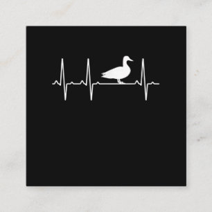Mallard Heartbeat Gift For Men Women Duck Bird Square Business Card