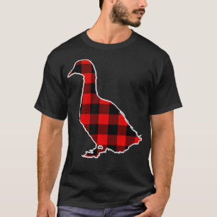 Mallard Red Buffalo Plaid Duck Bird Matching PJ Fa T-Shirt