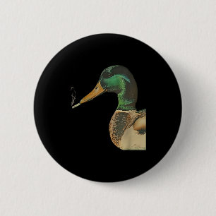 Mallard smoking cigarette meme funny mallard duck 6 cm round badge