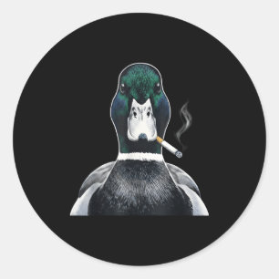 Mallard smoking cigarette meme funny mallard duck classic round sticker