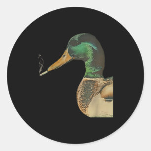 Mallard smoking cigarette meme funny mallard duck classic round sticker