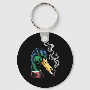 Mallard smoking cigarette meme funny mallard duck key ring