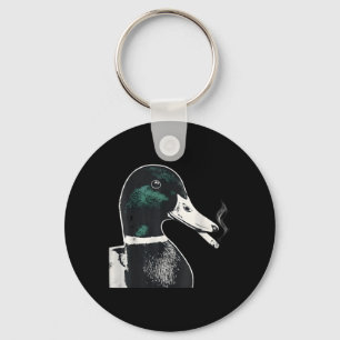 Mallard Smoking Cigarette Meme Funny Mallard Duck Key Ring