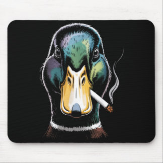 Mallard Smoking Cigarette Meme Funny Mallard Duck Mouse Mat