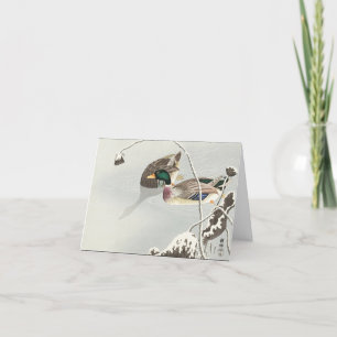 Mallards near a Snow-Covered Lotus (1925 - 1936)  Holiday Card