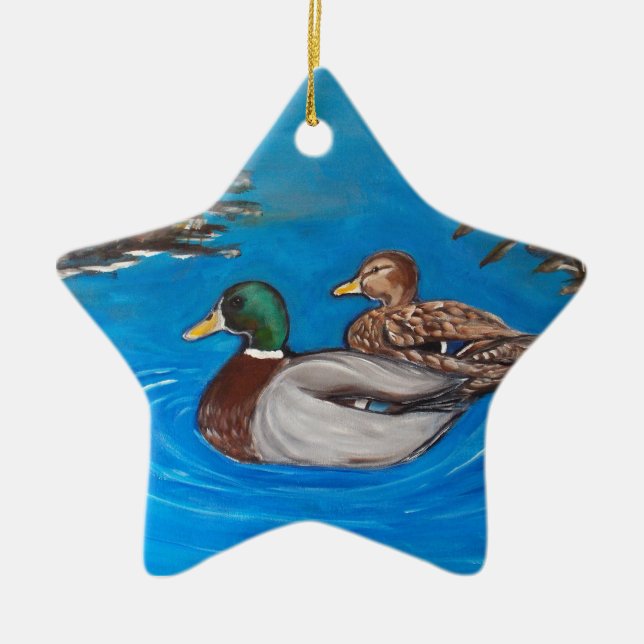 Mallards.png Ceramic Tree Decoration (Front)