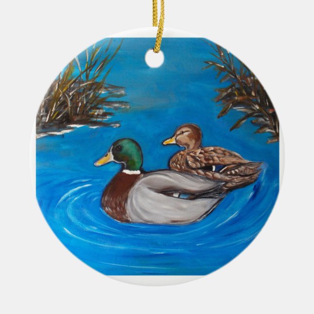 Mallards.png Ceramic Tree Decoration (Front)