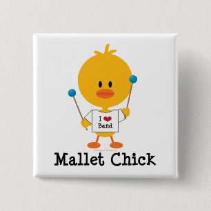 Mallet Chick Button Pin