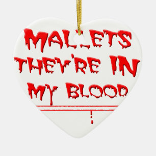 Mallets In My Blood Ceramic Tree Decoration