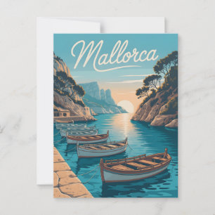 Mallorca coast vintage postcard