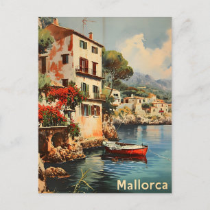 Mallorca Coastal Charm Vintage Postcard