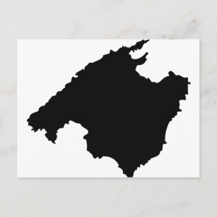 mallorca contour icon postcard