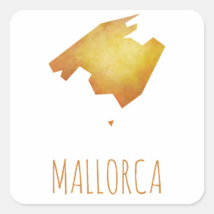 Mallorca Map Square Sticker