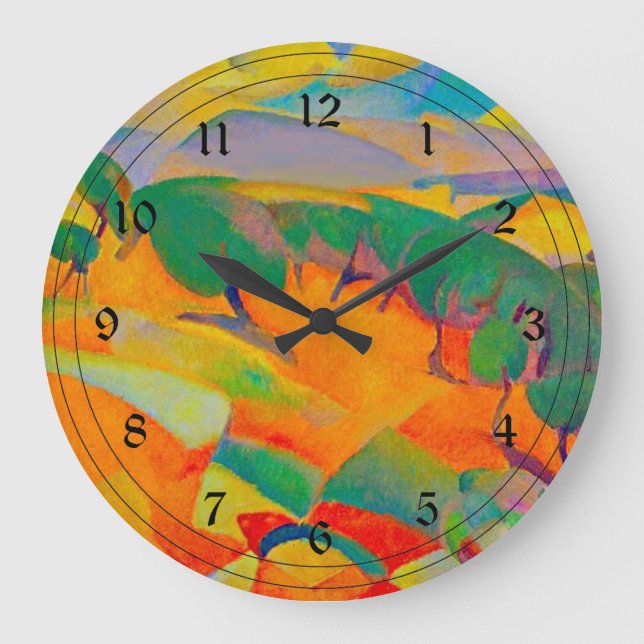 Mallorca Mountains, painting by Leo Gestel Large Clock (Front)