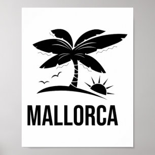 Mallorca Palm Tree Vacation Sunset Beach Ocean Men Poster
