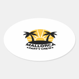 Mallorca Party Crew Oval Sticker