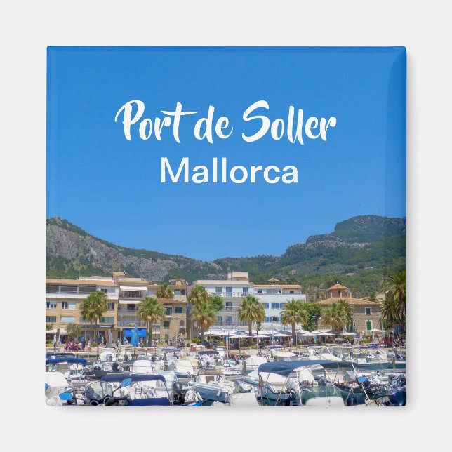 Mallorca Port de Soller Harbor Souvenir Magnet (Front)