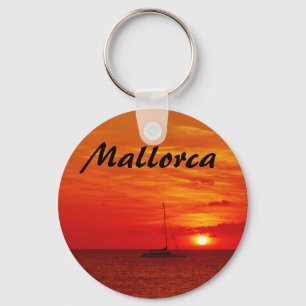 Mallorca Romantic Sunset at the Sea Photo Souvenir Key Ring