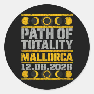 Mallorca Solar Eclipse 2026 - Industrial Stencil Classic Round Sticker