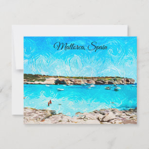 Mallorca Spain Balearic Island Watercolor Paint Invitation