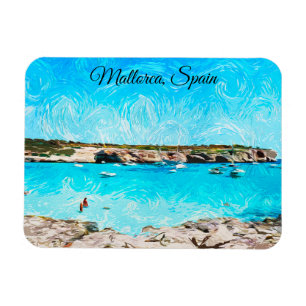 Mallorca Spain Balearic Island Watercolor Paint Magnet