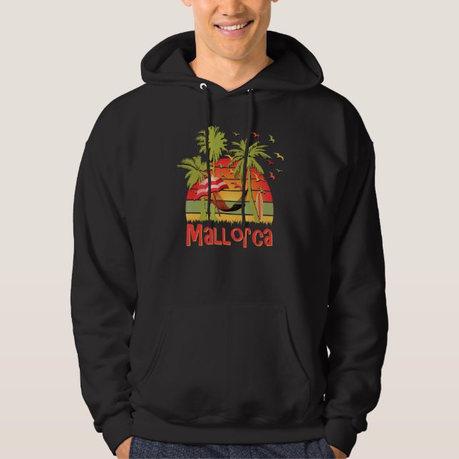 Mallorca Spain Beach Hammock Sunset Hoodie (Front)