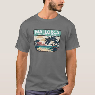 Mallorca Spain Beach Retro Emblem girl T-Shirt