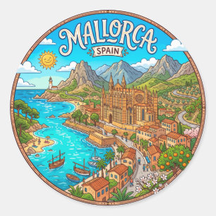 Mallorca Spain Classic Round Sticker