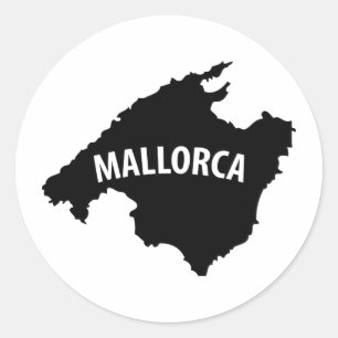 mallorca spain contour icon classic round sticker