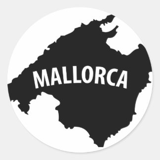 mallorca spain contour icon classic round sticker