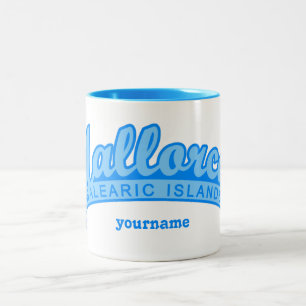 MALLORCA Spain custom monogram mugs