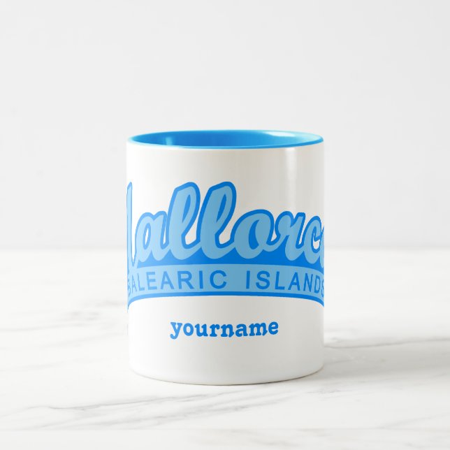 MALLORCA Spain custom monogram mugs (Center)