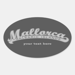 MALLORCA Spain custom text & color stickers
