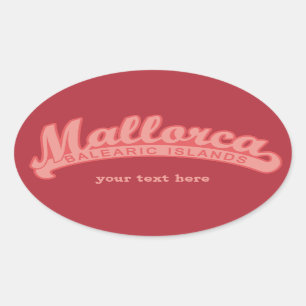 MALLORCA Spain custom text & color stickers