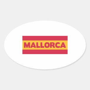 Mallorca Spain flag Oval Sticker
