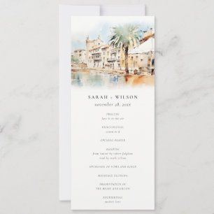 Mallorca Spain Landscape Wedding Program Invitation