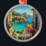 Mallorca Spain Travel Metal Tree Decoration<br><div class="desc">Mallorca, the largest of Spain’s Balearic Islands, is a Mediterranean gem known for its stunning coastline, crystal-clear waters, charming villages, and vibrant cultural scene. Located off the eastern coast of Spain, the island offers a perfect mix of relaxation and adventure. Its capital, Palma de Mallorca, boasts a beautiful old town,...</div>