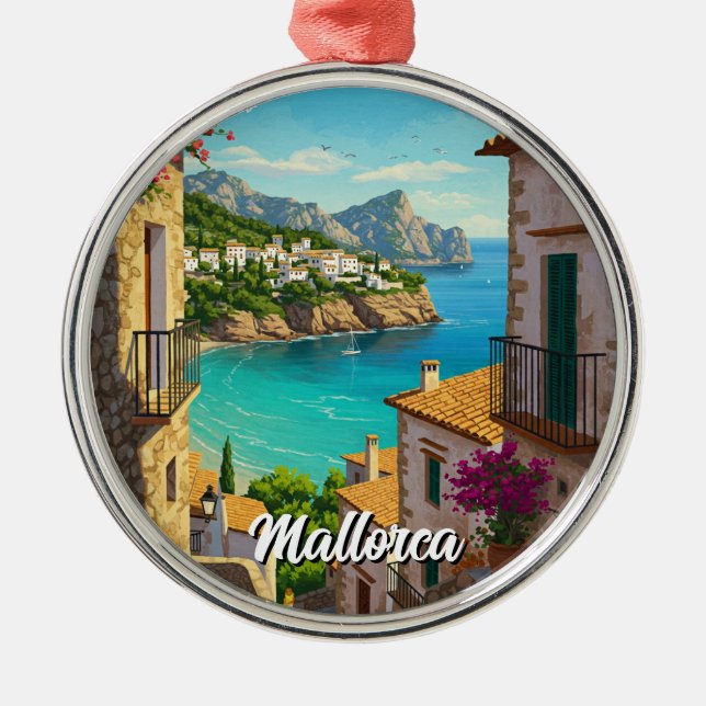 Mallorca Spain Travel Metal Tree Decoration (Front)