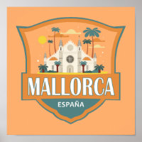 Mallorca Spain Travel Retro Badge