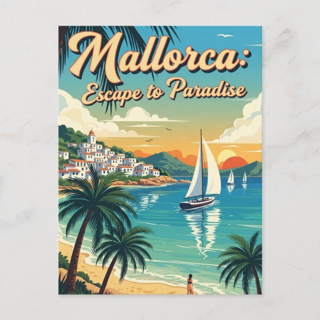 Mallorca Spain Travel vintage retro Postcard (Front)