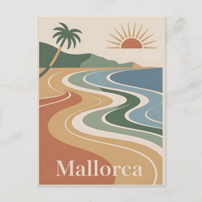Mallorca Vintage minimalistic Postcard (Front)